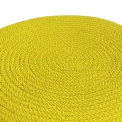 Elza Round Woven PET Polyester Pouf Gray/Yellow - WyndenHall -Home Improvement Store GUEST b28f9e7f e644 4ac8 8857 290814c3f8aa