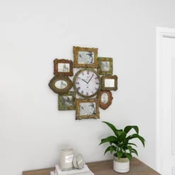 Metal 8 Photo Openings Wall Clock Green - Olivia & May 31 Metal 8 Photo Openings Wall Clock Green - Olivia & May -Home Improvement Store GUEST b2c9e287 635d 45b1 aafa 0a2fd16ce9f5
