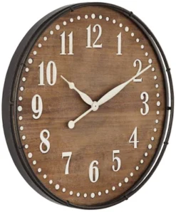 River Parks Studio Sweetwater 23 3/4" Round Matte Wood Grain Brown Wall Clock -Home Improvement Store GUEST b35e7b3d 699e 4c6d b736 6b538d711370
