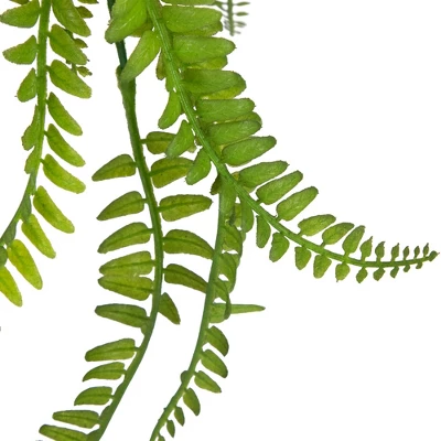 Northlight 18" Artificial Fern Plant With Moss Ball And Hanging Jute Cord 4 Northlight 18" Artificial Fern Plant With Moss Ball And Hanging Jute Cord - Image 4