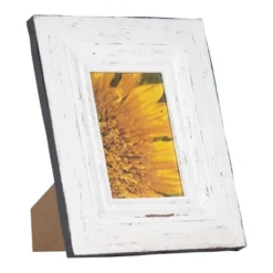 Antiqued Brushed White 4x6 Inch Wood Decorative Picture Frame - Foreside Home & Garden