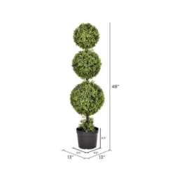 Artificial Boxwood Triple Ball With Pot (UV) (4') - Vickerman -Home Improvement Store GUEST bc7492d3 9125 4a13 9cc4 1f99986556ef