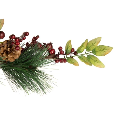 Northlight 4.5' X 5.5" Unlit Snow Dusted Pine Cones, Berries, And Long Pine Needles Artificial Christmas Garland 2 Northlight 4.5' X 5.5" Unlit Snow Dusted Pine Cones, Berries, And Long Pine Needles Artificial Christmas Garland - Image 2