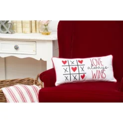 C&F Home 10" X 20" Love Always Wins Embroidered Throw Valentine's Day Pillow -Home Improvement Store GUEST be7c8dae 137d 47bf bfb5 7a027220547e
