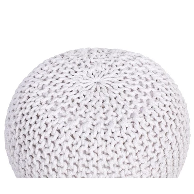 BirdRock Home Round Pouf Foot Stool Ottoman - Ivory 3 BirdRock Home Round Pouf Foot Stool Ottoman - Ivory - Image 3