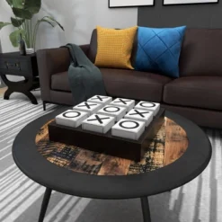 14" Contemporary Wooden Tic Tac Toe Sculpture Black - Olivia & May -Home Improvement Store GUEST c16a5895 efab 4c99 a9ba 419f98f3cf76