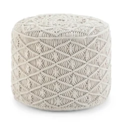 Emile Round Macrame Pouf - WyndenHall -Home Improvement Store GUEST c1dc922e 2240 443e 909d f11d670655a2