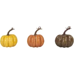 Northlight Set Of 3 Orange, Yellow And Brown Crackle Finish Fall Harvest Pumpkins 4" -Home Improvement Store GUEST c2c36289 8ca2 4637 8bef 8b542e635305