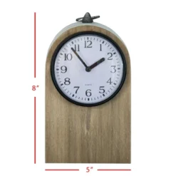 Rustic White Wood Battery Operated Table Clock - Foreside Home & Garden -Home Improvement Store GUEST c41a8d03 affb 420d 8762 58133b3c930b