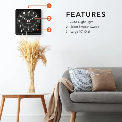 Marathon Studio Edition Jumbo 12 Inch Analog Wall Clock With Auto Night-Light - Easy To Read 9 Marathon Studio Edition Jumbo 12 Inch Analog Wall Clock With Auto Night-Light - Easy To Read - Image 9