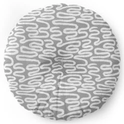 Holli Zollinger Ceres Ani Grey Round Floor Pillow - Deny Designs
