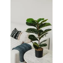 Forever Leaf 28" Artificial Fiddle Fig Leaf Plant In Black Pot, Indoor Artificial Plant For Home Decor 13 Forever Leaf 28" Artificial Fiddle Fig Leaf Plant In Black Pot, Indoor Artificial Plant For Home Decor -Home Improvement Store GUEST c6825e62 9c00 48ed 9f1b 7928ab15e42b