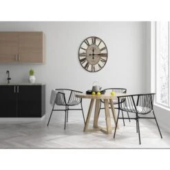 29" Oval Distressed Wood Wall Clock White/Black - Storied Home 7 29" Oval Distressed Wood Wall Clock White/Black - Storied Home -Home Improvement Store GUEST c75f0331 680d 4d3e 9295 65efcae3d647