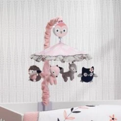 Lambs & Ivy Forever Friends Pink/Gray Woodland Owl/Fox Musical Baby Crib Mobile -Home Improvement Store GUEST c904acdc 74b7 4c6b b33a 708fd5aaf6d3