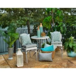 2pc Outdoor/Indoor Rectangular Throw Pillow Set Tory Caribe Green - Pillow Perfect -Home Improvement Store GUEST c944e35d 7de8 42d3 94d5 45630151df58