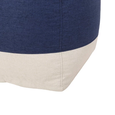 Tattnall Contemporary Two-Tone Fabric Cube Pouf - Christopher Knight Home 6 Tattnall Contemporary Two-Tone Fabric Cube Pouf - Christopher Knight Home - Image 6