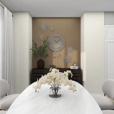 24" X 24" Round Aluminum Layered Rim Wall Clock - Olivia & May 9 24" X 24" Round Aluminum Layered Rim Wall Clock - Olivia & May - Image 9