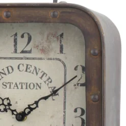 Square Industrial Table Clock - Stonebriar Collection