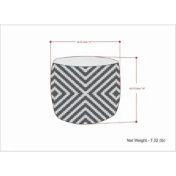 Elza Round Woven PET Polyester Pouf Gray/Yellow - WyndenHall -Home Improvement Store GUEST cc171067 d6f0 4164 b923 284e8b315f85