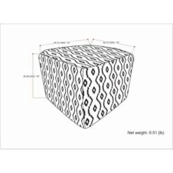 Wallis Square Woven PET Polyester Pouf Black/White - WyndenHall -Home Improvement Store GUEST cc30fab7 db03 4e89 a7fa 9e7de19a2373