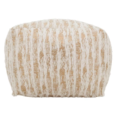 Saro Lifestyle Floor Pouf With Foil Print Faux Fur Design 3 Saro Lifestyle Floor Pouf With Foil Print Faux Fur Design - Image 3