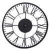 Metal Analog Roman Numerical Wall Clock Black - StyleCraft