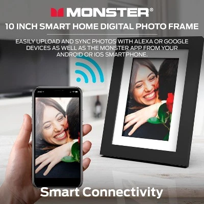 Monster Smart Home 16 GB Digital Photo Frame, High Definition 1280p Smart Picture Frame-8 Inch 2 Monster Smart Home 16 GB Digital Photo Frame, High Definition 1280p Smart Picture Frame-8 Inch - Image 2