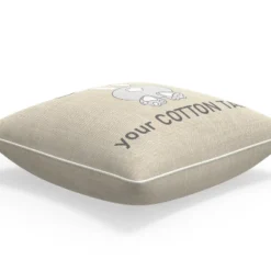 18"x18" Outdoor/Indoor Cotton Tail Square Throw Pillow Off-White - Pillow Perfect -Home Improvement Store GUEST d074ccd5 3b28 4a8f a646 c838a223c7ee