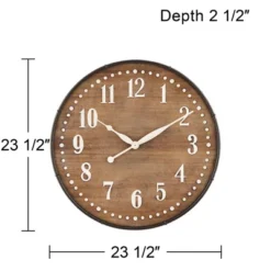 River Parks Studio Sweetwater 23 3/4" Round Matte Wood Grain Brown Wall Clock -Home Improvement Store GUEST d2f4d1a5 046f 4ffa a747 4bd9189d44a5