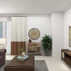 Vintage Wood Wall Clock With Typography Brown - Olivia & May -Home Improvement Store GUEST d3b8906f 34e6 44fb a435 a92817a36057