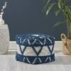 Azelea Boho Ottoman Pouf Blue/White - Christopher Knight Home