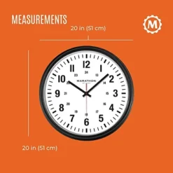 Marathon Jumbo 20 Inch Silent Analog Clock Easy To Read & Mount With Water-Resistant Casing -Home Improvement Store GUEST d88a8341 e7cf 4de6 9d8a af101ce8bfda