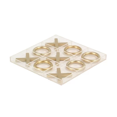 12" Modern Acrylic And Iron Tic Tac Toe Set - Olivia & May 15 12" Modern Acrylic And Iron Tic Tac Toe Set - Olivia & May - Image 15