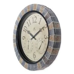 18.5" Inca II Faux Stone Outdoor Wall Clock Black - Infinity Instruments -Home Improvement Store GUEST da47a720 971c 4991 8ee5 5b62b400e2a5