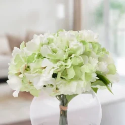 Nature Spring Hydrangea Floral Arrangement In Vase - 5 Artificial Flowers In Clear Glass Bowl With Faux Water - 8" X 8", Green, White, Clear 7 Nature Spring Hydrangea Floral Arrangement In Vase - 5 Artificial Flowers In Clear Glass Bowl With Faux Water - 8" X 8", Green, White, Clear -Home Improvement Store GUEST daced3c1 492f 4e0f a97c 835e4e9cd23f