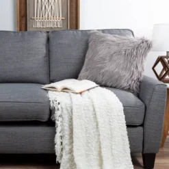 18"x18" Himalayan Faux Fur Square Throw Pillow - Hastings Home -Home Improvement Store GUEST dafe8ab3 8fc9 40d8 bc0b 17b8b0dda833