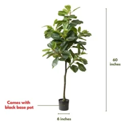 Forever Leaf 60" Artificial Fiddle Leaf Fig Tree With Black Pot, Indoor Artificial Plant For Home Decor -Home Improvement Store GUEST db69db46 0851 4934 adf2 83fcaa62b029