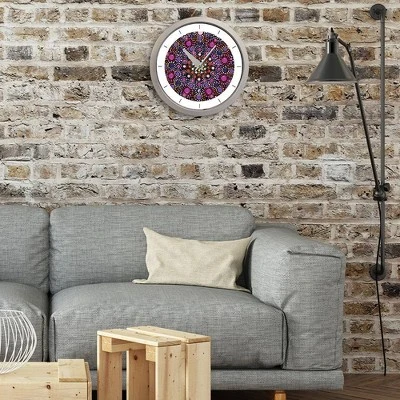 14.5" Artist Series Amy Diener Mesmerize Decorative Clock Silver - The Chicago Lighthouse 2 14.5" Artist Series Amy Diener Mesmerize Decorative Clock Silver - The Chicago Lighthouse - Image 2
