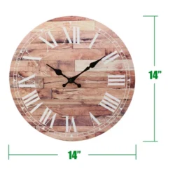 14" Wooden Roman Numeral Wall Clock Light Brown - Stonebriar Collection -Home Improvement Store GUEST e069cacc d491 4720 a556 a25cb0d929e0
