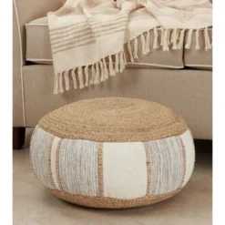 Saro Lifestyle Woven Pouf, 20"x10" Round, Natural 5 Saro Lifestyle Woven Pouf, 20"x10" Round, Natural -Home Improvement Store GUEST e10111a4 8b0a 4b98 98cf 3109ebc1b99e