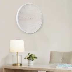 24" Minimalist Open Face Wall Clock White/Brown - Stonebriar Collection 7 24" Minimalist Open Face Wall Clock White/Brown - Stonebriar Collection -Home Improvement Store GUEST e18c8f3b 50df 4d0c a01e f576f89b178e