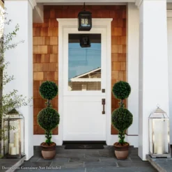 Artificial Podocarpus-36” Double Ball Style Faux Plant In Sturdy Pot-Realistic Indoor Or Outdoor Potted Shrub-Home Decor By Pure Garden -Home Improvement Store GUEST e2123f5f f7db 4c66 b115 bc5e22c473ea