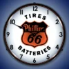 Collectable Sign & Clock | Phillips 66 Tires And Batteries LED Wall Clock Retro/Vintage, Lighted