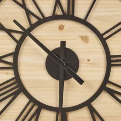 23.6" Mason Wood Wall Clock Natural/Black - Madison Park -Home Improvement Store GUEST e3e94bef 0765 4cb6 83f1 4d6a780276a3