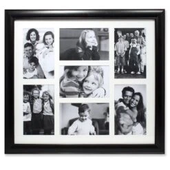 15.88" X 17.9" Seven Photo Matted Black Collage Frame - Lawrence Frames