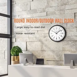 Marathon Jumbo 20 Inch Silent Analog Clock Easy To Read & Mount With Water-Resistant Casing