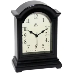 9" Antique Tabletop Clock Black - Infinity Instruments -Home Improvement Store GUEST e79ac031 d15a 43a1 a6c3 4c23c4150512