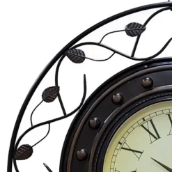 Clockswise 36" Extra Large Decorative Vintage Roman Numerical Wall Clock With Black Metal Leaf Design Frame, For Dining, Living Room, Or Kitchen -Home Improvement Store GUEST e7a813b2 7aed 4d3f b841 d593022cb4d3