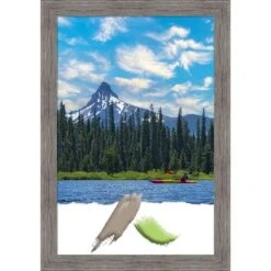 Amanti Art Pinstripe Plank Grey Narrow Picture Frame -Home Improvement Store GUEST e854ea56 b511 4f40 8898 9b1245915221