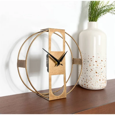 8" X 8" Urgo Numberless Metal Tabletop Clock Gold - Kate & Laurel All Things Decor 7 8" X 8" Urgo Numberless Metal Tabletop Clock Gold - Kate & Laurel All Things Decor - Image 7